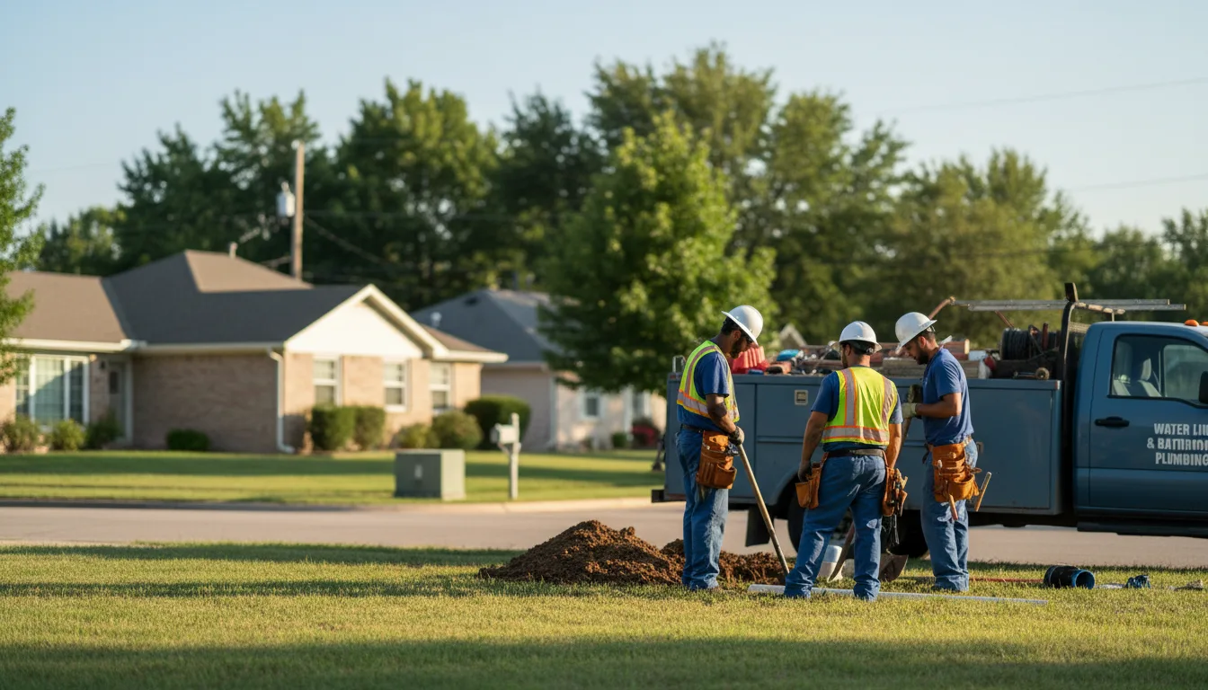 Residential water line and bathroom plumbing service in Ralston, OK